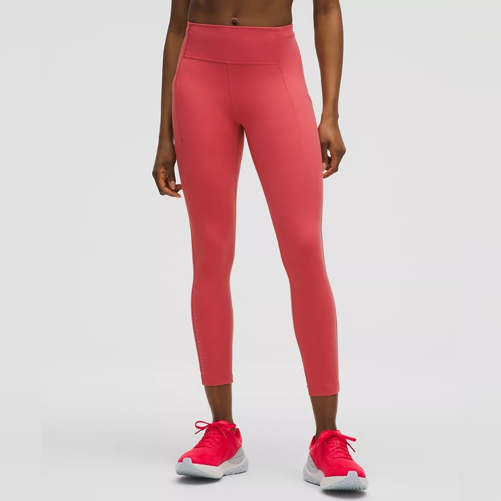NWT Lululemon Athletica Swift Speed High Rise  25" Desert Red Size4 With Bag